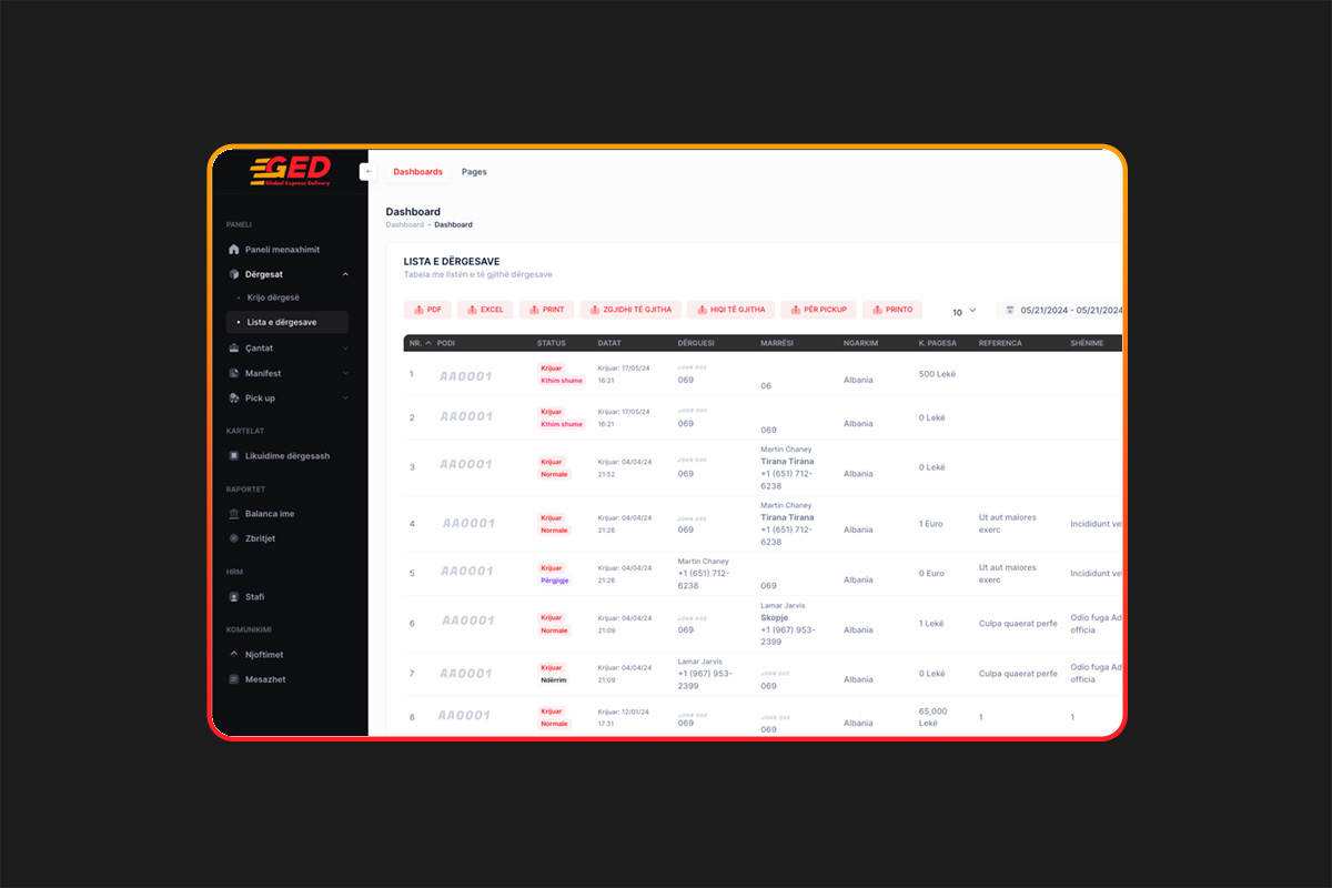 Program Saas për kompani postare private